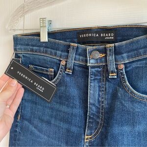 Veronica Beard NWT Carolyn 10” Baby Boot Jeans Size 27 -Dark Wash, Raw Hem